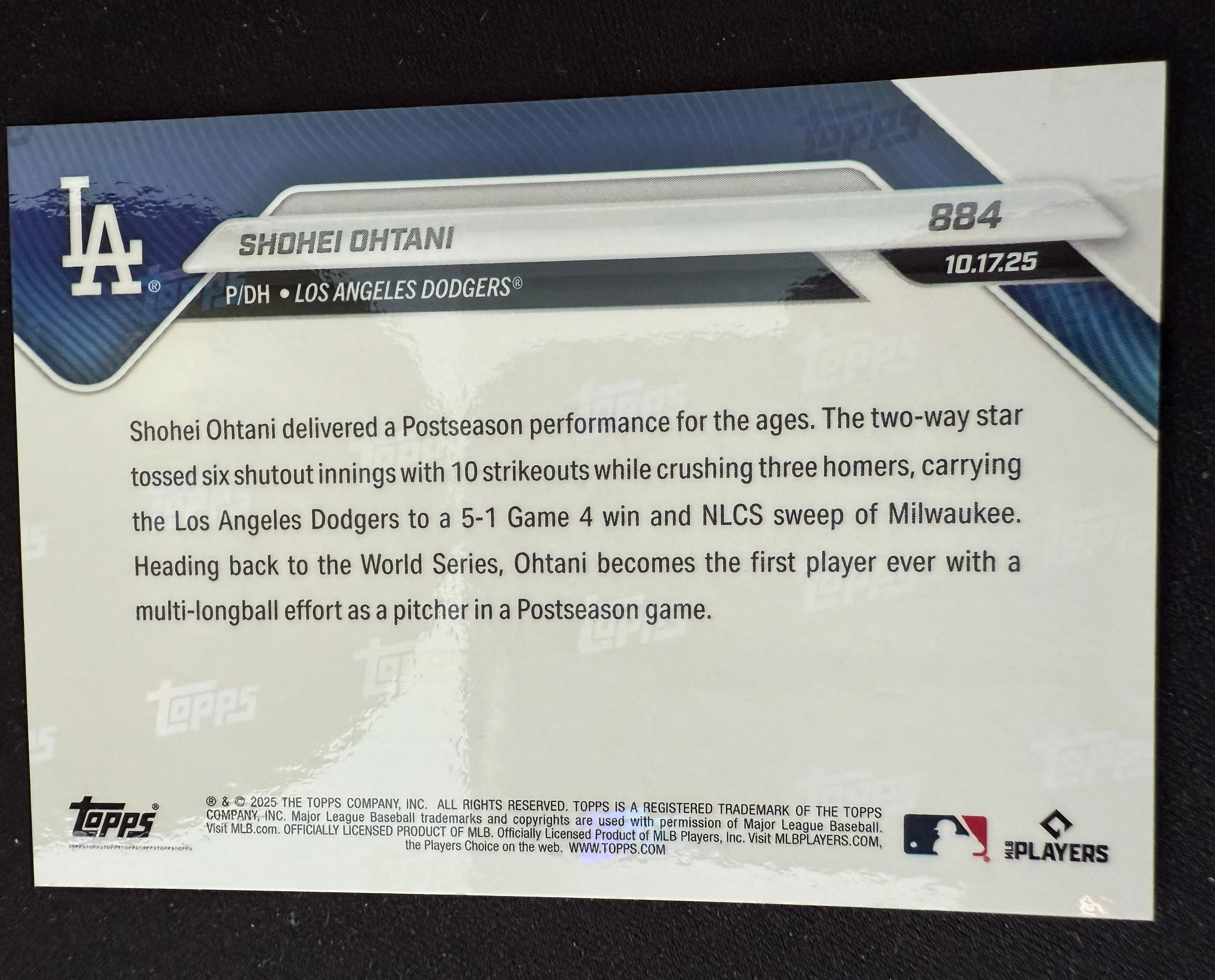 Shohei Ohtani Topps NOW Card #884