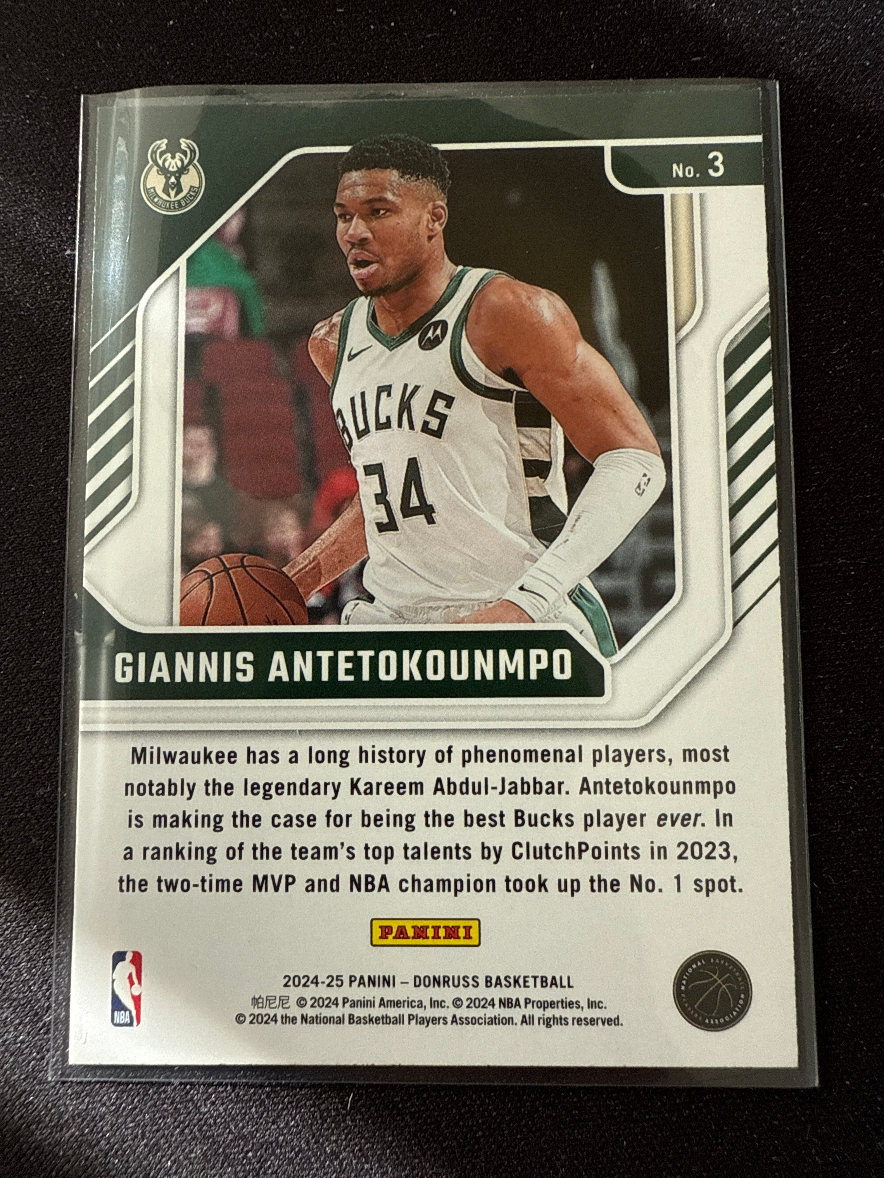 2024-25 Donruss Franchise Features Giannis Antetokounmpo #3