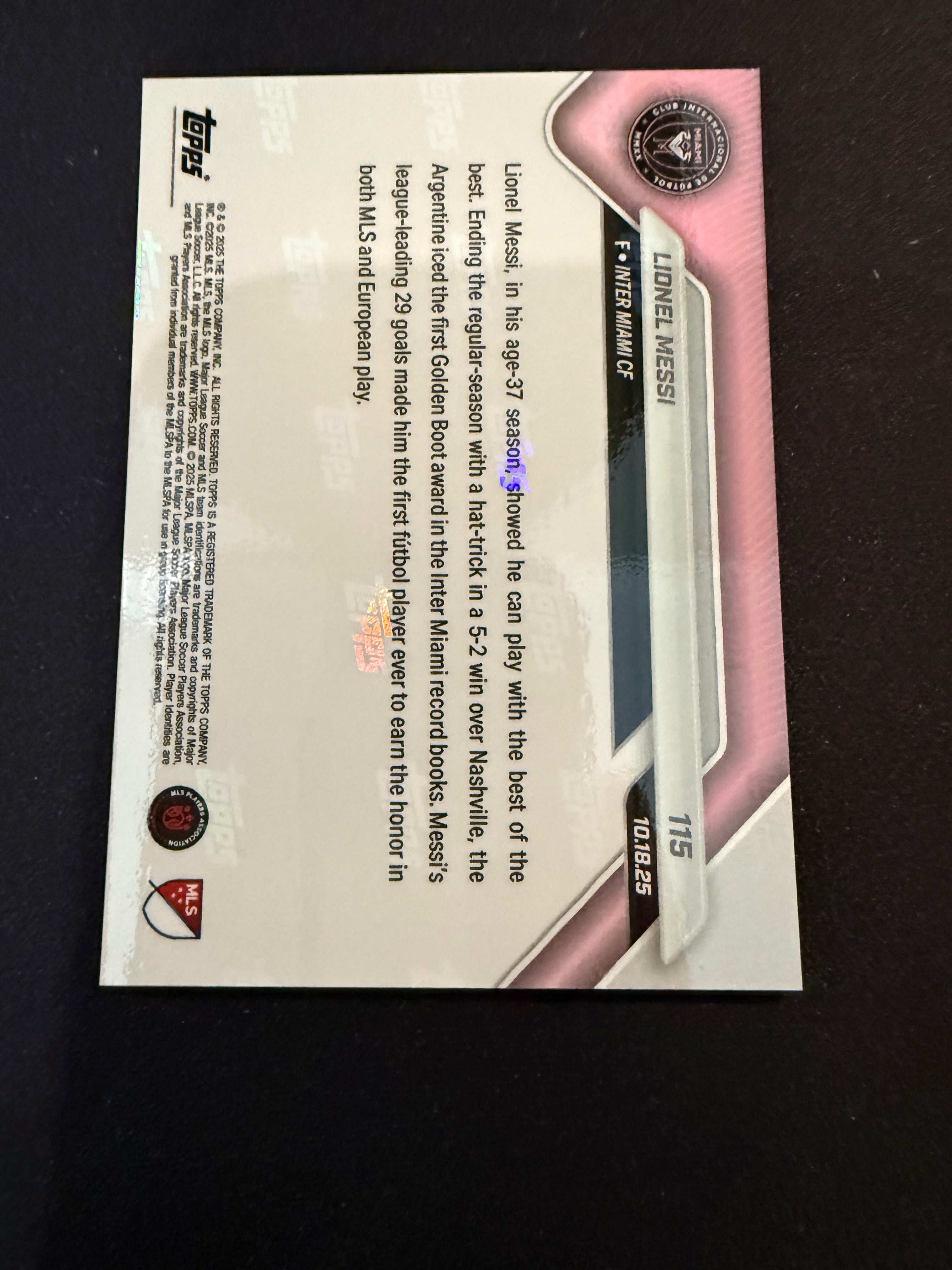 Lionel Messi 1st Golden Boot Topps Now #115